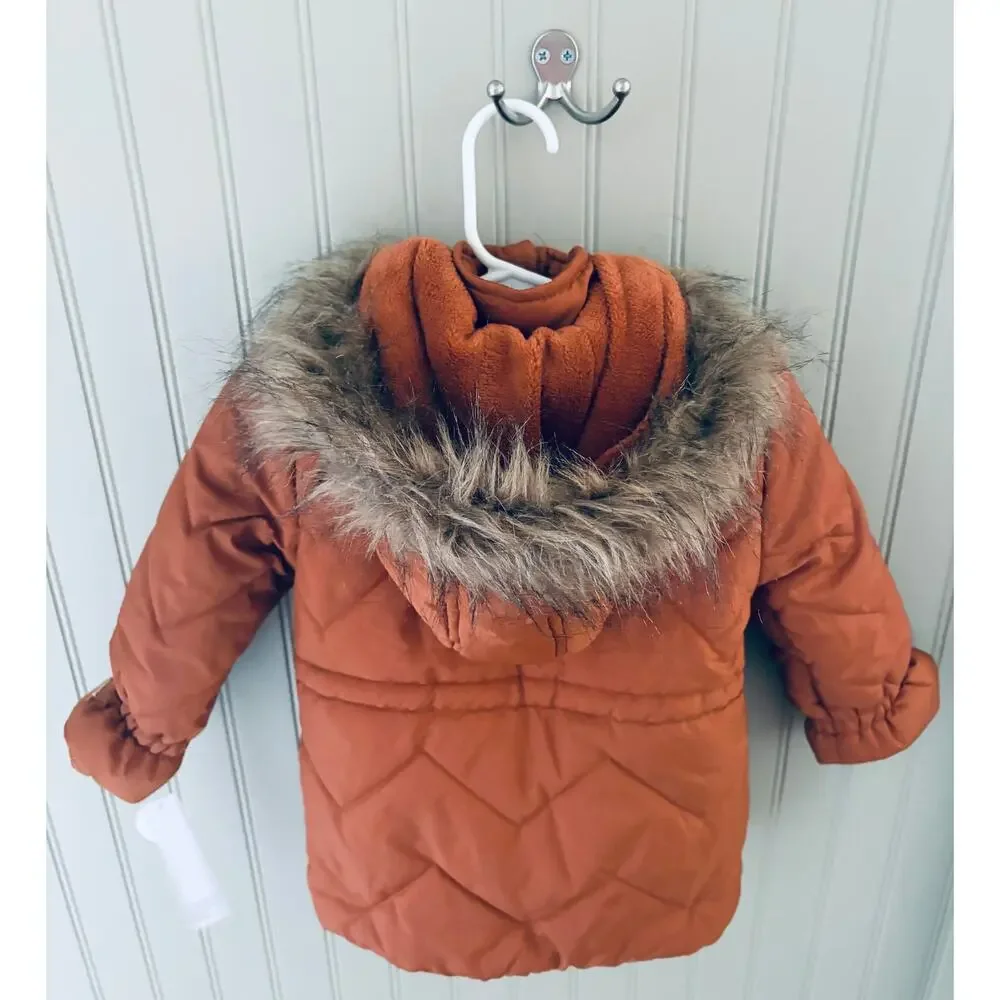 Toddler Girls' Tahari Coat with Faux Fur, Size 18 mos., NWT
